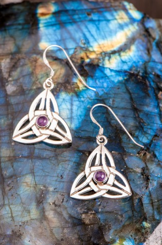 Ohrhänger Keltischer Knoten mit Amethyst Ø ca. 15mm